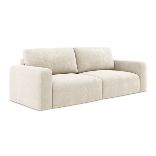 LaMiaSofa 3-zits slaapbank Ostia - chenille stof - lichtbeige - 244x102x79