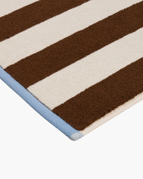 noo.ma Gobo Badmat Cocoa Brown - 80 x 50 cm, gestreept katoen