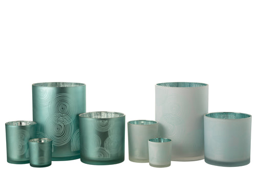 J-Line windlicht Spiralen - glas - mix - extra large - 2 stuks - vtwonen shop