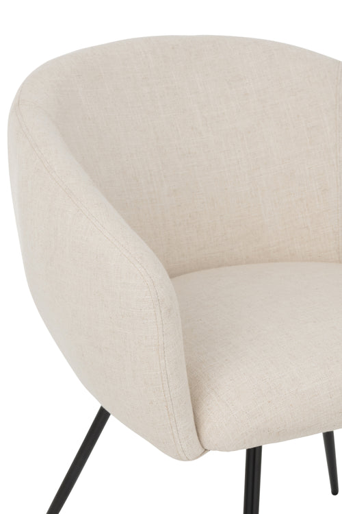 J-Line stoel Wales - staal/schuim - ivoor