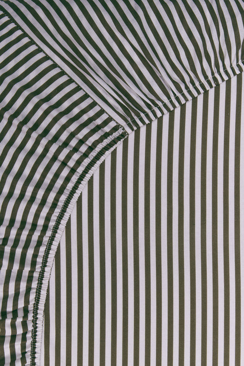 vtwonen Hoeslaken Mini Stripe - 160 x 200 cm hoekhoogte: 25 cm - Naturel