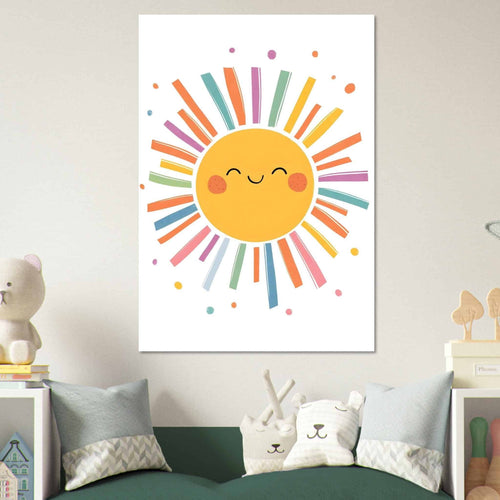 Artfulprints Poster Warme zonnestraal   - 30x40 cm - Geel