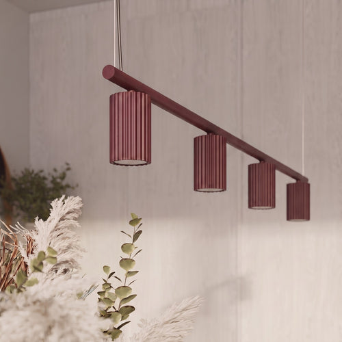 Sollux Lighting Kroonluchter KARBON 4 bordeaux - 122x6,5x212cm