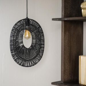FurniLux Pendant lamp Ovo 1 – black - 19x36x50cm - vtwonen shop