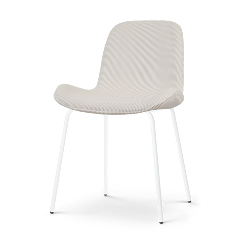 Nolon Nora-Fé Eetkamerstoel Ribstof Créme - Stof - Witte Poten - vtwonen shop