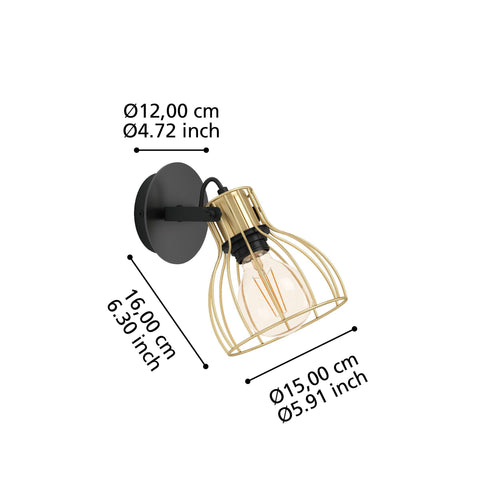 EGLO opbouwspot Sambatello - e27 - 1-lichts - bruin, zilver