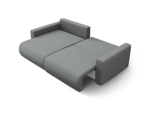 Cosmopolitan Design Omkeerbare converteerbare hoekbank met opbergdoos Belfast 3-zits, structurele stof grijs - 149x240x84cm