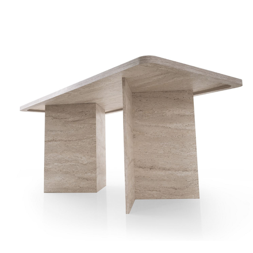 Calicosy - Eettafel zonder verlengblad - Travertijn - 90x180x77 cm