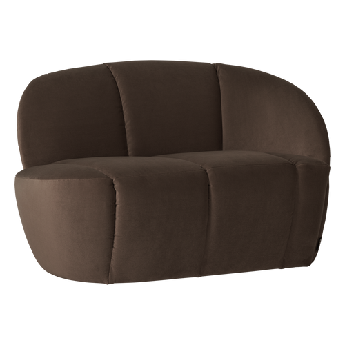 WOOOD 2-zits bankje rechts Mojo - Velvet - Bruin - 73x112x77