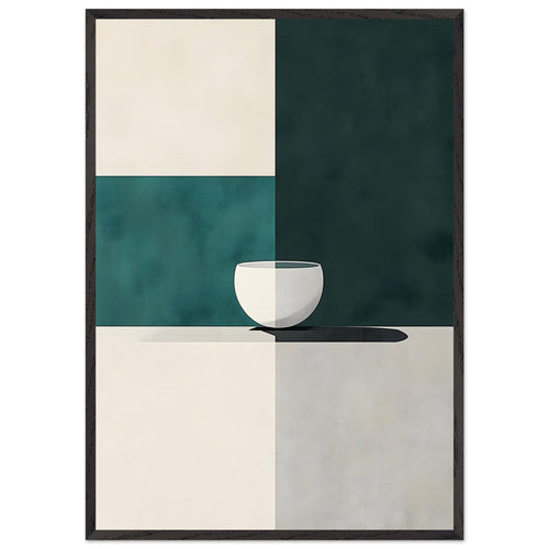 Artfulprints Poster met Lijst Boho – Cup and shape   - 70x100 cm - Zwart / Wit