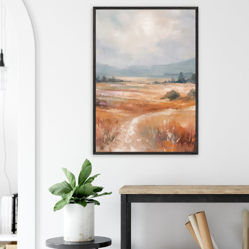 Artfulprints Poster met Lijst Abstract - Open field   - 50x70 cm - Meerkleurig
