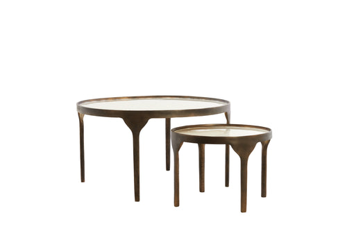 Light & Living salontafel ELI - Ø85x42 cm - wit - Set van 2 - vtwonen shop