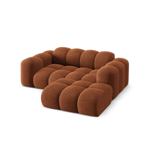 Cosmopolitan Design - Rechter hoekbank Treno 2-zits, chenille baksteen - 164x180x70cm