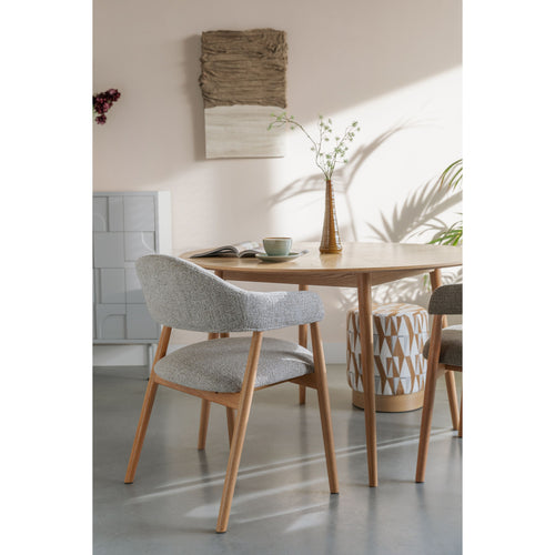 Housecraft Living Indy Eetkamerstoelen met leuning Licht Bruin/ Beige - Set van 2