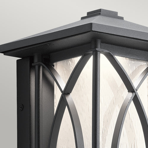 Ashbern Kichler Outdoor 1-lichts wandlantaarn gestructureerd zwart IP44