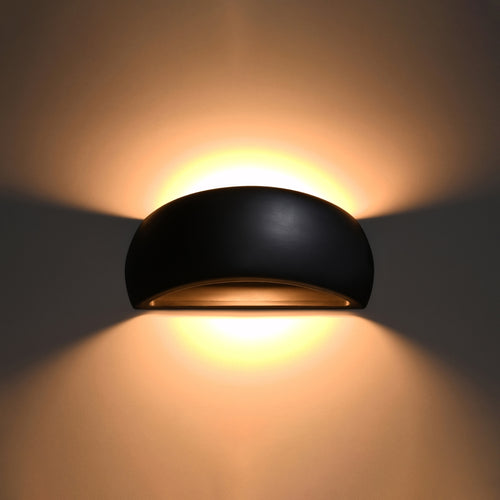 Sollux Lighting Wandlamp keramiek PONTIUS zwart - 32x9x14cm