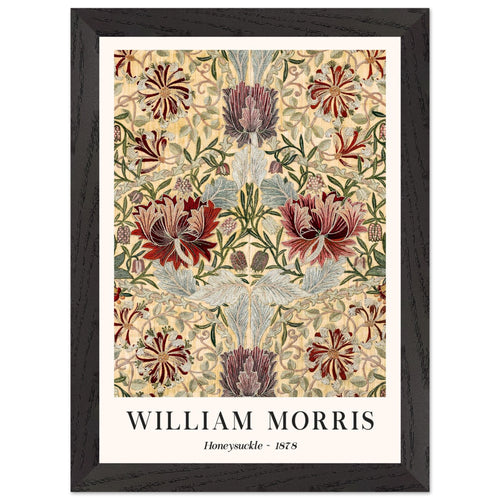 Artfulprints Poster met Lijst William Morris - Honeysuckle III 1886   - A4 21x29.7 cm - Meerkleurig
