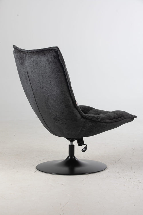 FurniLux Fauteuil Sam Black van  - Stof - Met en ronde voet - Verstelbaar en draaibaar - 100% polyester - 76 x 81 x 109cm - vtwonen shop