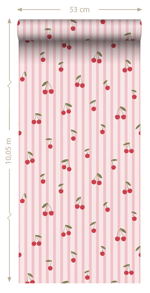 ESTAhome behang kersen roze - 50 x 900 cm - 131653 - vtwonen shop