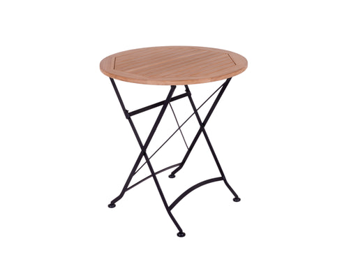 MaximaVida inklapbare ronde acacia bistroset Toscana 70 cm zwart - stoelen zonder armleuning