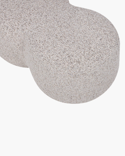 noo.ma Umbo Pouf - gestoffeerde designer poef, Clay Grey Mélange, 89 x 51 x 38 cm