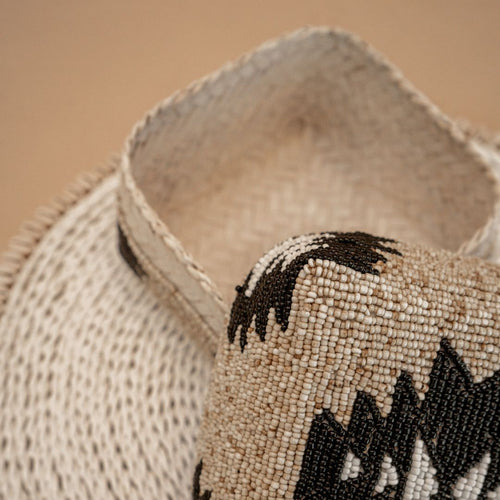 NOA MAY Offermand Loua - naturel/zwart - bamboe - 20 x 20 x 14  cm