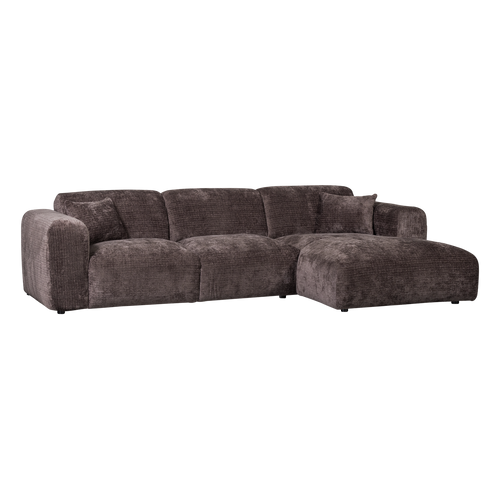 WOOOD chaise longue bank rechts Cloud - Chenille - Bruin - 80x280x165