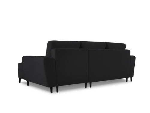 Cosmopolitan Design Converteerbare hoekbank rechts met opbergdoos Kyoto 4-zits, boucle, zwart - 145x241x88cm