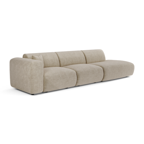 Sia Home - Rechte bank MYRA - Fluweel met patroon - Beige - 310cm - vtwonen shop