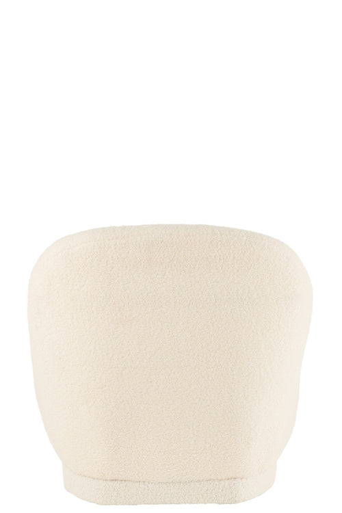 J-Line zetel Teddy Bouclé - velvet - wit