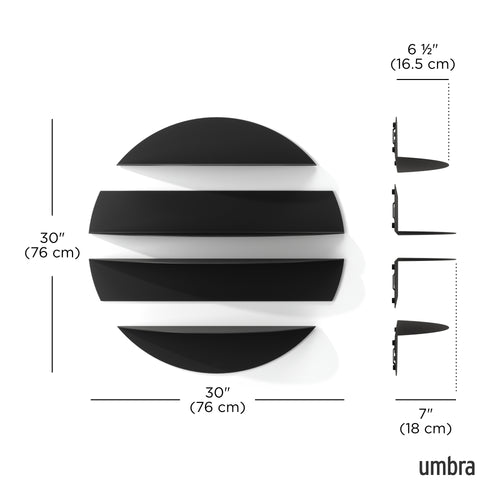 Umbra Solis zwevende wandplanken van metaal - vtwonen shop