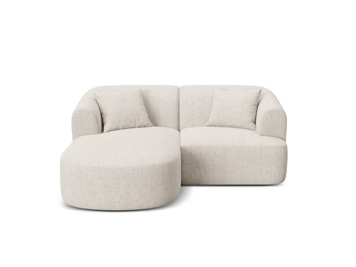 Cosmopolitan Design Modulaire hoekbank links Campi 3-zits, structurele stof lichtbeige - 156x180x70cm