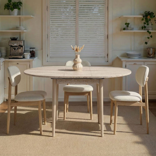 Calicosy - Ronde uitschuifbare eettafel KLARA - 100x100x75 cm