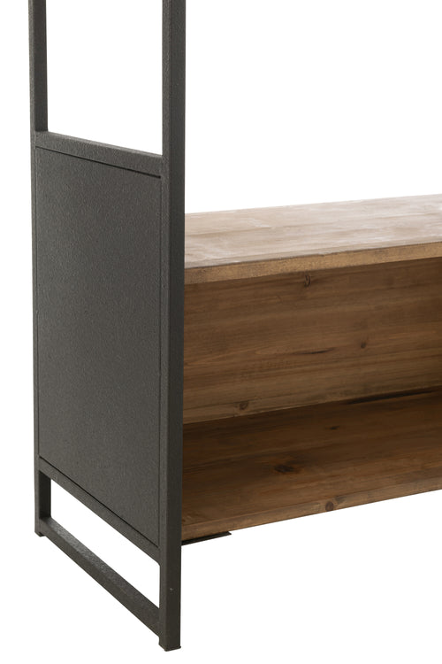 J-Line rek - hout/metaal - zwart/naturel - small