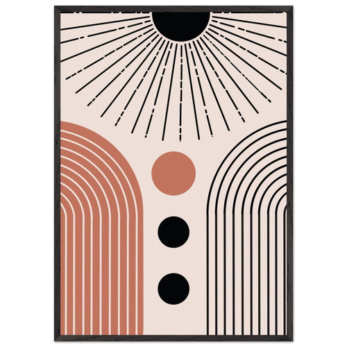 Artfulprints Poster met Lijst Boho – Cosmic rise   - 70x100 cm - Meerkleurig