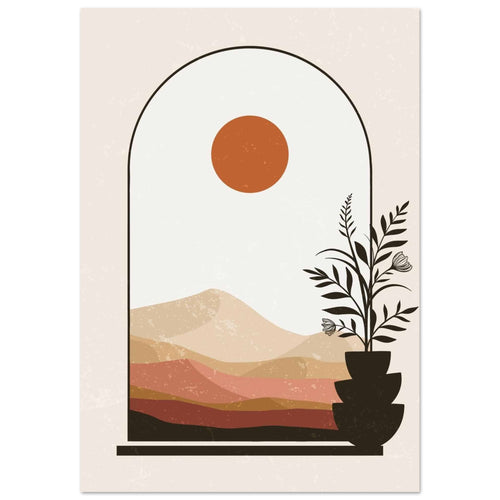 Artfulprints Poster met Lijst Boho – Serene horizon   - 70x100 cm - Meerkleurig