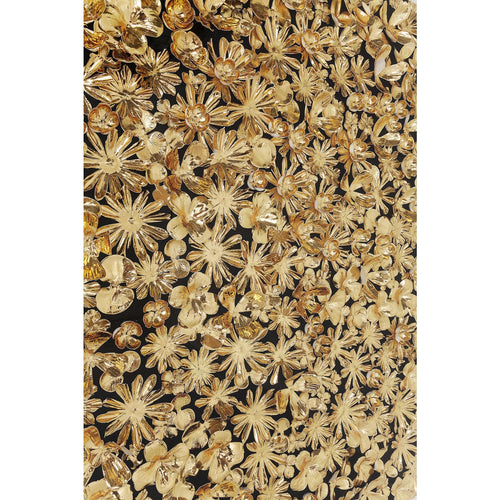 Kare Design Schilderij goud bloemen 120x120cm
