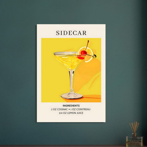 Artfulprints  Sidecar cocktail II - Ingrediënten   poster 70x100 cm