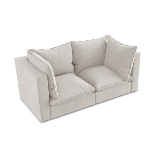 LaMiaSofa Tweezits modulaire bank Ravenna - velours - lichtbeige - 180x90x77