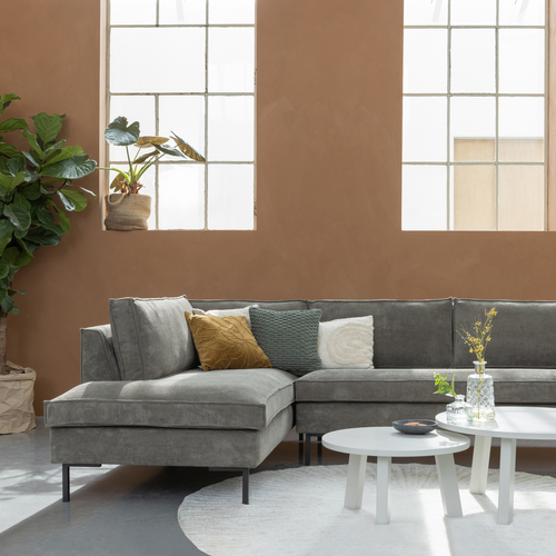 WOOOD hoekbank links Arwin - Ribstof - Olijfgroen - vtwonen shop