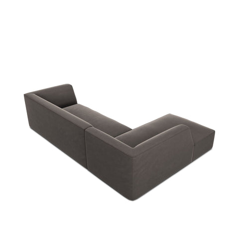 Cosmopolitan Design - Modulaire hoekbank links Siena 4-zits, flueel donkergrijs - 180x273x69cm