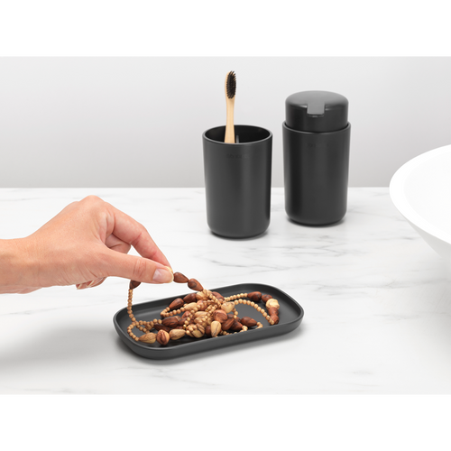 Brabantia Badkameraccessoires ReNew - set van 3 - dark grey - vtwonen shop