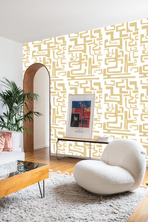 Catchii Behang Kuba geel - vtwonen shop