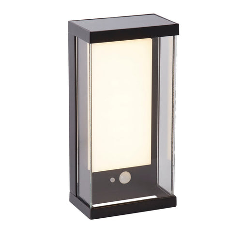 Searchlight Solar Buitenwandlamp Zwart Metaal & Wit Polycarbonaat