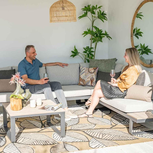 Garden Impressions loungeset Diego 5-delig - donker grijs - valley sand