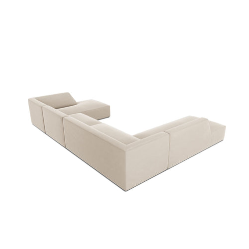 Cosmopolitan Design - Panoramische hoekbank Siena 7-zits, flueel beige - 273x366x69cm