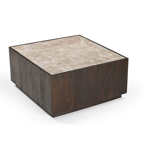 Starfurn Salontafel Moos - Vierkant Hout/Marmer - 80x80x40cm
