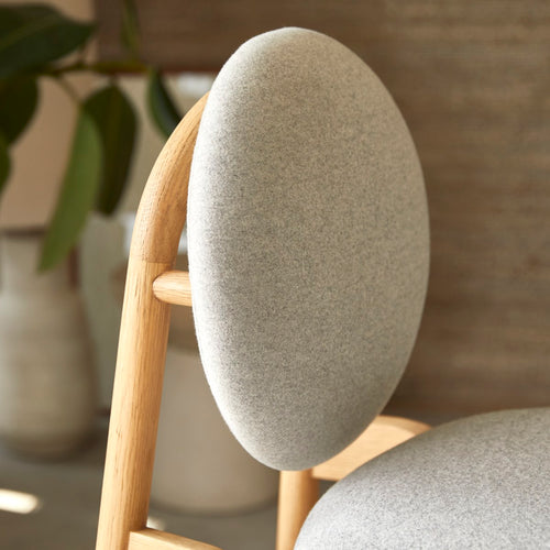 Tikamoon Counterstoel in massief eikenhout en grijze wollen stof - Donkergrijs