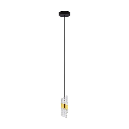 Nova Luce SENECA Slanke hanglamp voor plafond, platina goud, zandzwart, LED, 8W, 636lm, 3000K