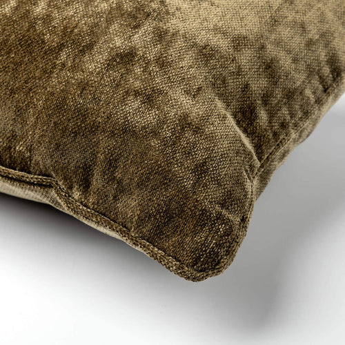 LEWY - kussenhoes 60x60 cm -  glansvelours - groot formaat - Military Olive - groen